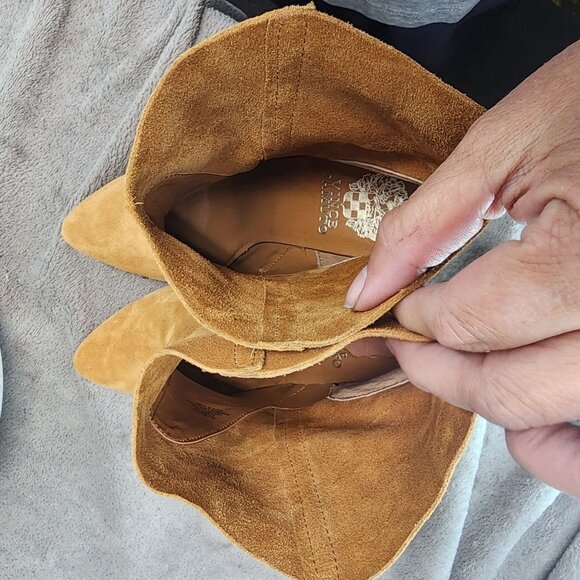 Vince Camuto Shoes Womens Size 7.5 Creestal Brown Suede Ankle Boots *Read* - Picture 9 of 11